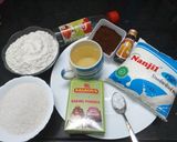 A picture of step 1 of Tawa Baked Zebra Cake.