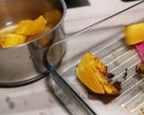 A picture of step 1 of Fried Egg And Ham On Pumpkin Soup.