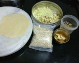 A picture of step 6 of Gulabo gujhiyas /sweet Gujhiyas or chandrakala in gulkand flavour.