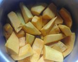 A picture of step 1 of Matango ya nazi/pumpkin #tamarind coconut contest.