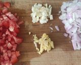 A picture of step 2 of Kathiyawadi Aloo matar ki subji.