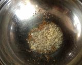 A picture of step 2 of Hara chana masala curry.