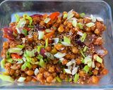 A picture of step 4 of Chilli Chana.