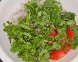 A picture of step 1 of Shirazi salad Arabic salad.