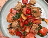 A picture of step 4 of Tomato and nectarine panzanella.