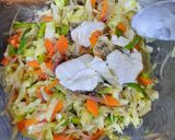 A picture of step 2 of Veg shawarma famous in middle east country.