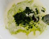 A picture of step 4 of Green Dahi Tikhari.