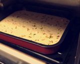 A picture of step 2 of Coconut Basbousa (semolina cake).