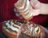 A picture of step 3 of Eggless Marble cake.
