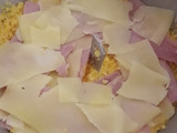 Cuscuz recheado com presunto e queijo