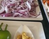 A picture of step 2 of Volcano rice with pepper sauce.