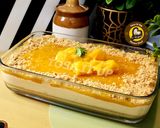 A picture of step 5 of No Bake Eggless No Gelatin No Agar agar Three Layer Mango Cheesecake.