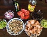 A picture of step 1 of California Farm Salmon Goat Cheese Salad.