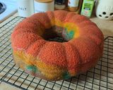 A picture of step 4 of Rainbow Bundt Cake.