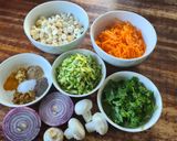 A picture of step 1 of Macadamia Falafel.