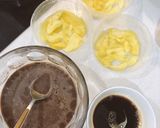 Hình bước làm 4 của món Flan mix Trái cây-Milo sữa