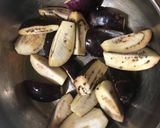 A picture of step 1 of BRINJAL GRAVY for biryani.