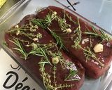 A picture of step 7 of Beef Filets with Marinated Garlic, Thyme, and Rosemary.
