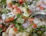 A picture of step 3 of Signature Chana Chat 🤤🤤🤤.