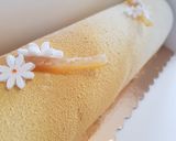 A picture of step 12 of Grand Marnier Bûche de Noël with Mandarin Insert.