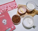 รูปขั้นตอนการทำที่ 1 ของ Valentine's chocolate milk pudding & strawberry ไม่ใช้เตาอบ ❤️