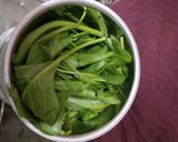 A picture of step 1 of Palak Puri with Dam aloo.