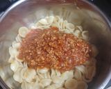 Foto del paso 4 de la receta: Pasta (oriecchiette) con salsa de pollo