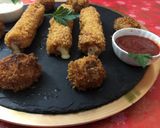 Foto del paso 7 de la receta: Flamenquines de jamón York, queso havarti, espárragos blancos y champiñones