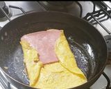 A picture of step 4 of Ham, Cheese, and Egg Sandwich 😋.