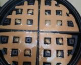 A picture of step 3 of Choco orange waffle cake.