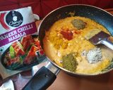 A picture of step 3 of Chat pata panner butter masala.