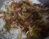 A picture of step 10 of Singaporean rice.