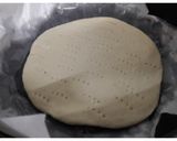 A picture of step 5 of Egg Pizza (without oven).