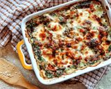 A picture of step 8 of Lasagna with Spinach, Mozzarella, and Ham.