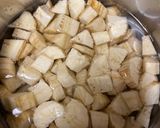 A picture of step 1 of Raw Banana Poriyal.
