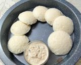 A picture of step 2 of Rice idli with coconut peanut chutney.