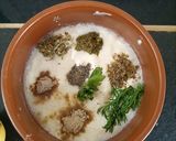 A picture of step 2 of Homemade Ranch dressing with salad and rusk toast.