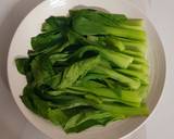 "ผักกวางตุ้งราดเต้าหู้หมูสับน้ำมันหอย"🥬🐷🥣 วิธีทำสูตร 1 รูป