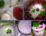 A picture of step 4 of Pomegranate and basil milkshake.