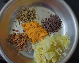 A picture of step 1 of Methi kadigole.