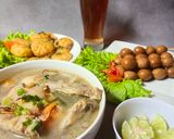 Foto langkah ke 7 dari resep Soto dan Sup Ayam Kampung ala Pak Min Klaten.
