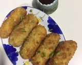 A picture of step 3 of Chicken cheese kabab.