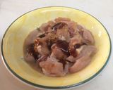 A picture of step 3 of Stew boneless chicken breast with 3 cups sauce.