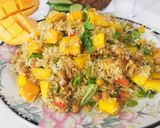 A picture of step 7 of Mango chickpeas rice with frozen seekh kabab /Summer recipe.