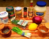 A picture of step 1 of Mike's Tangy Dill Tarter Sauce.