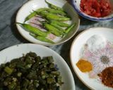 A picture of step 1 of Bhindi fry.