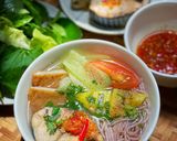 Hình bước làm 1 của món Bún Cá Ngừ Chả Cá Eat Clean
