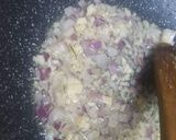 A picture of step 2 of Easter special vegetable rice.