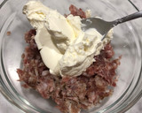 A picture of step 1 of Bruschetta with Sausage and Cream Cheese.