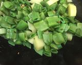 A picture of step 1 of Palak Sem Aaloo mix veg.